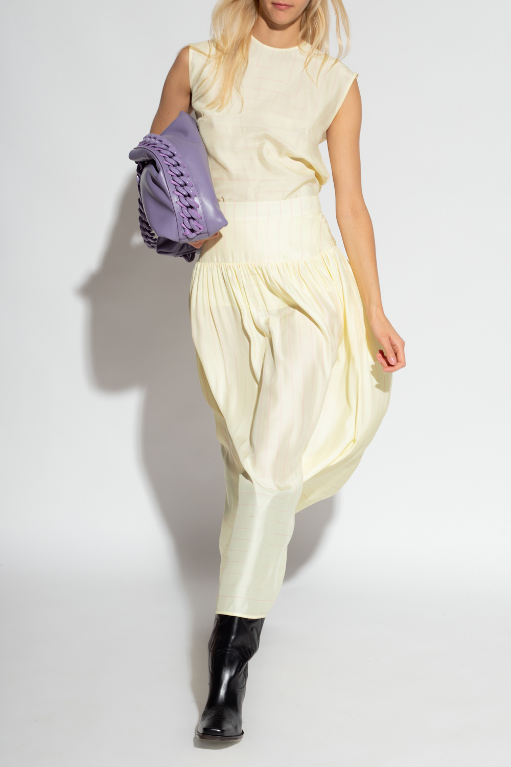 スカート Stella McCartney SKIRT (6300753CU351 4101) Yellow Silk skirt Stella McCartney - SchaferandweinerShops